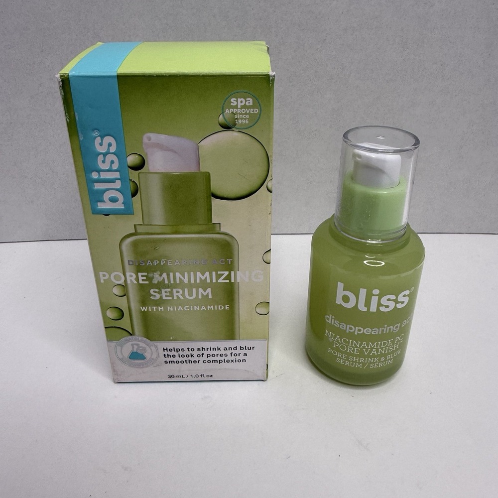 Bliss Disappearing Act Niacinamide PC Pore Minimizing Serum 1 oz Duo New